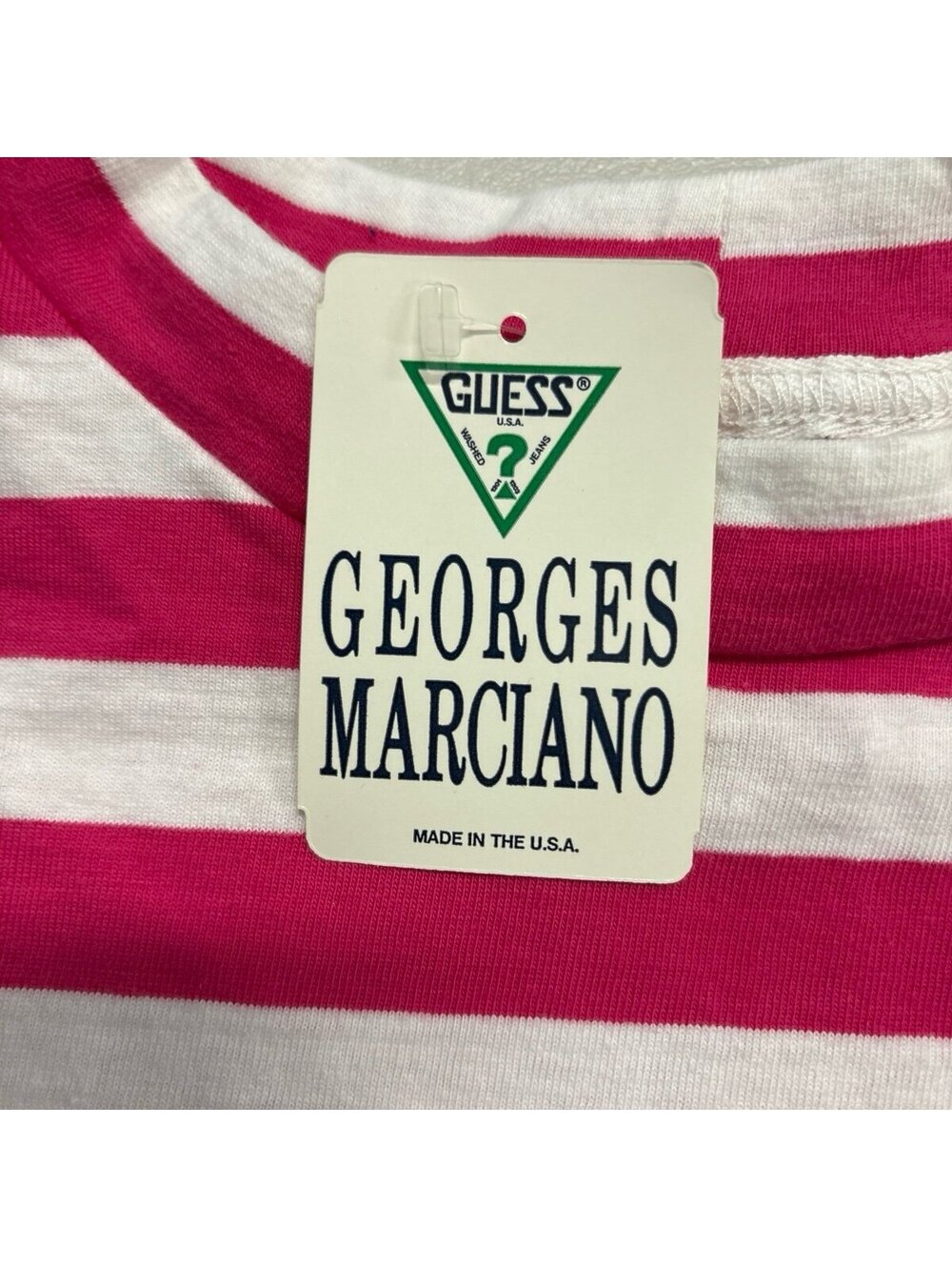 Vintage 90s Guess Jeans Striped T Shirt Georges Marciano Made In USA NWT Medium - Picture 3 of 8